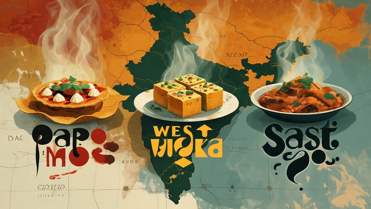 Artistic depiction of diverse Indian street foods