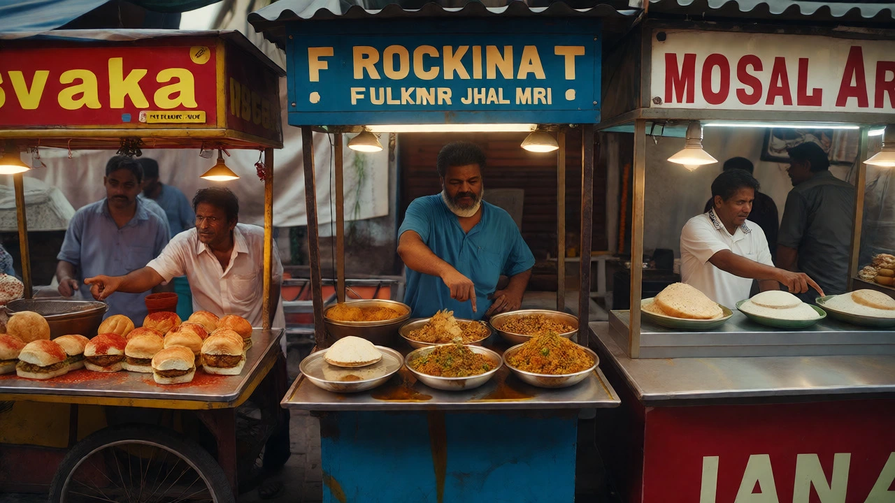 Street food stalls showing regional diversity in India